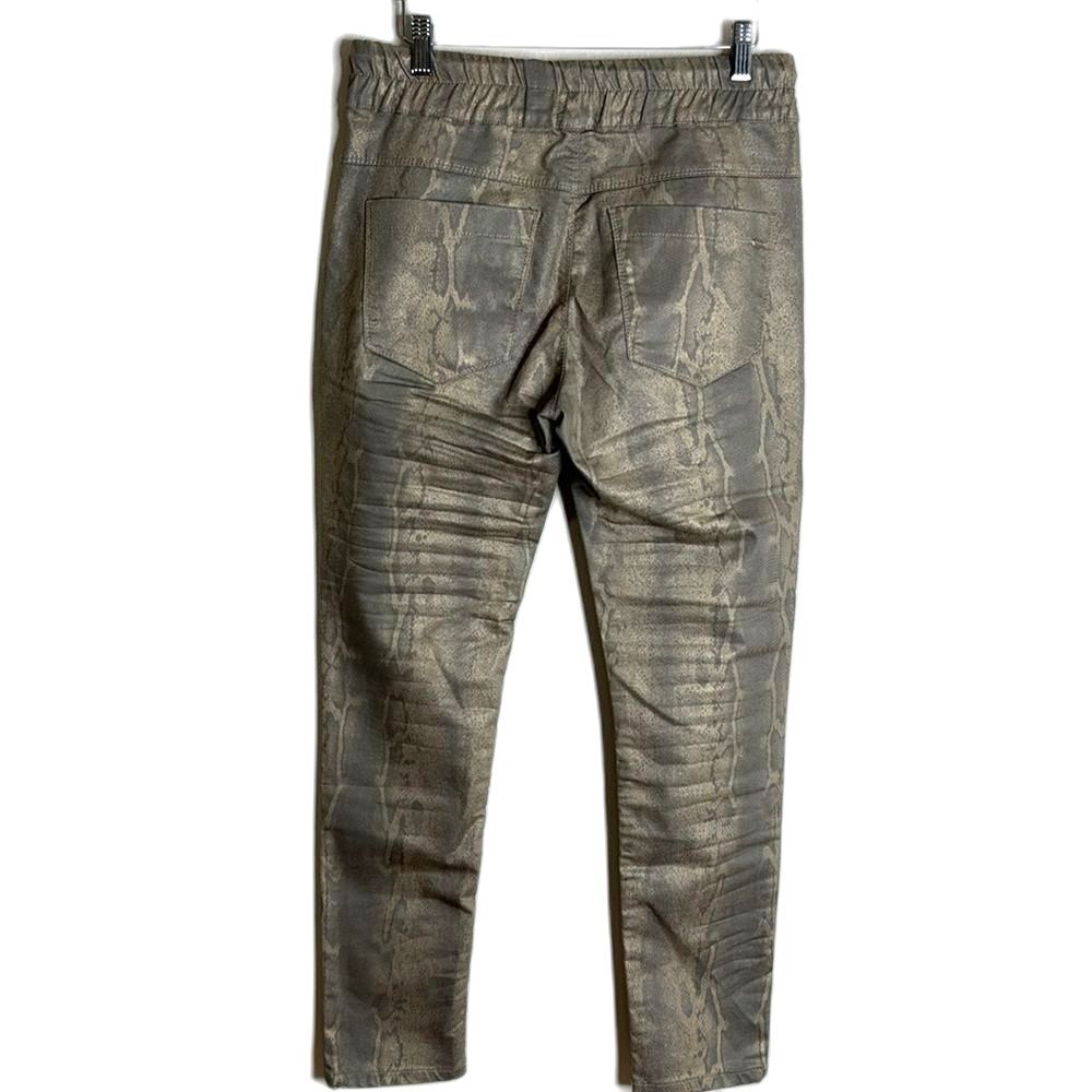 Bevy flog ladies snakeprint drawstring elastic waist vegan leather pants size 30 - Picture 8 of 13